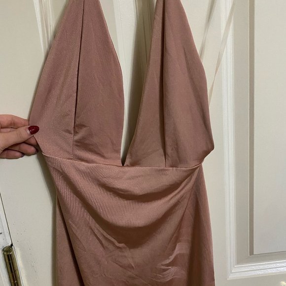 Windsor Mauve Satin Mini Dress - Picture 3 of 7